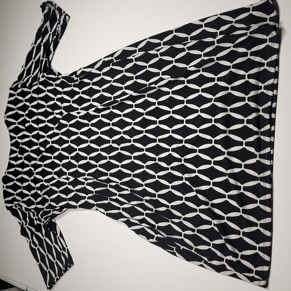 MSK BLACK & WHITE PRINT Midi Dress Size S - Picture 11 of 12